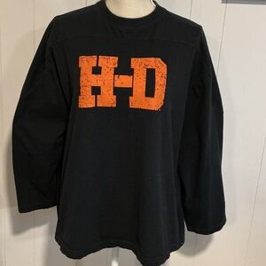 Harley-Davidson Black Long-Sleeve Shirt with Orange H-D Graphic
